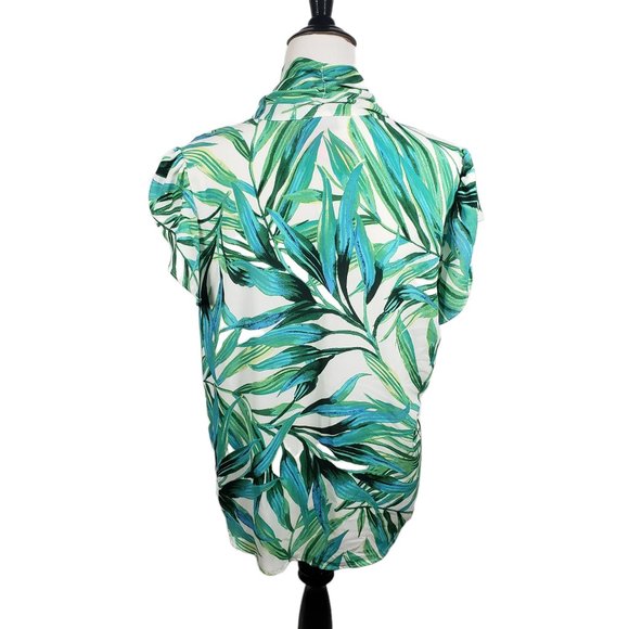 7th Ave NY&C Women's size Large Green & Blue Floral Top New York & Company - Picture 5 of 7